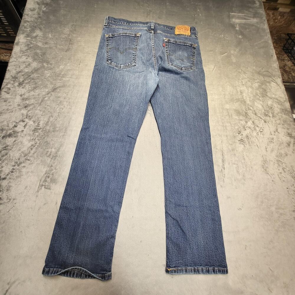 Levi's 514 Jeans Mens 36x30 Blue Straight‎ Medium Wash Denim Cotton Stretch - Picture 9 of 10